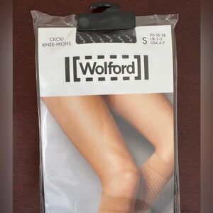 NWT Wolford Black and White Patterned Knee-Highs - size S